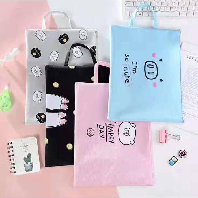 

File Holder A4 Pouch Cute Pig Map File A4 819-90