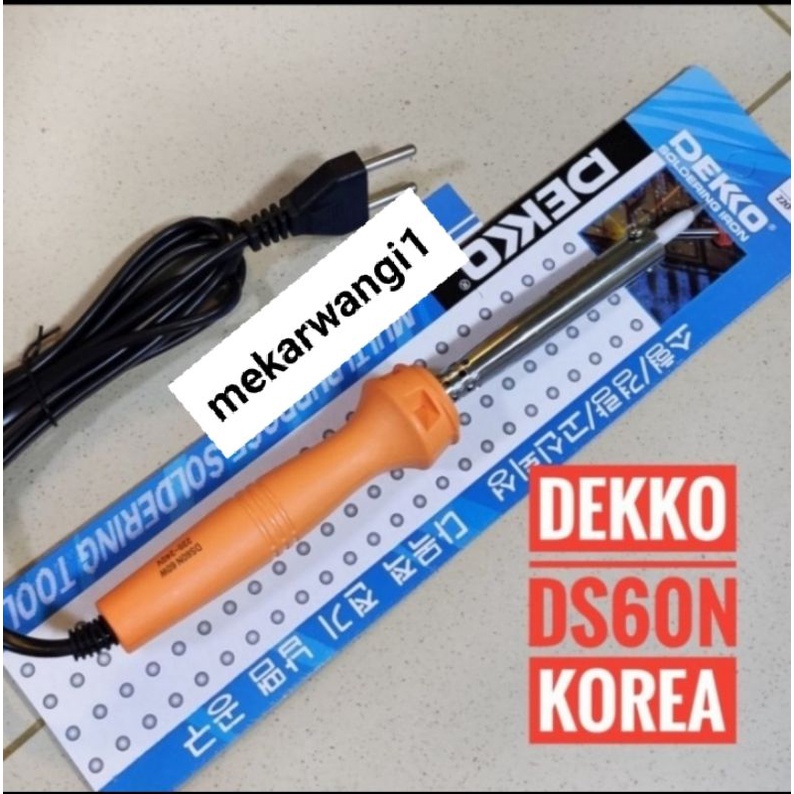 Solder merk DEKKO tipe DS60N60 w - 220 VAC  Mata solder Kristel  Made in korea. ( Original )