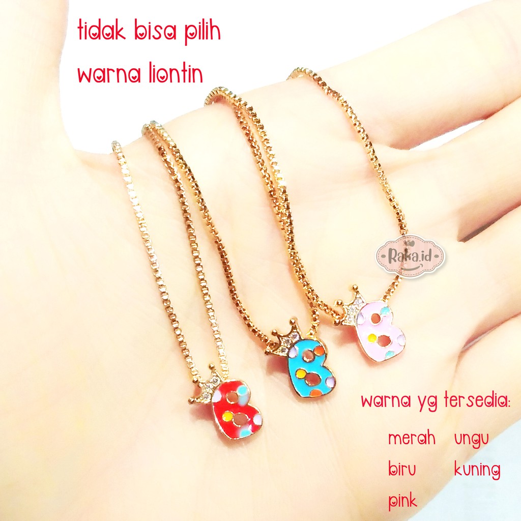 Raka Acc - Kalung Anak Miku Huruf Abjad Inisial Warna - Warni Xuping Gold Perhiasan Anak Lucu