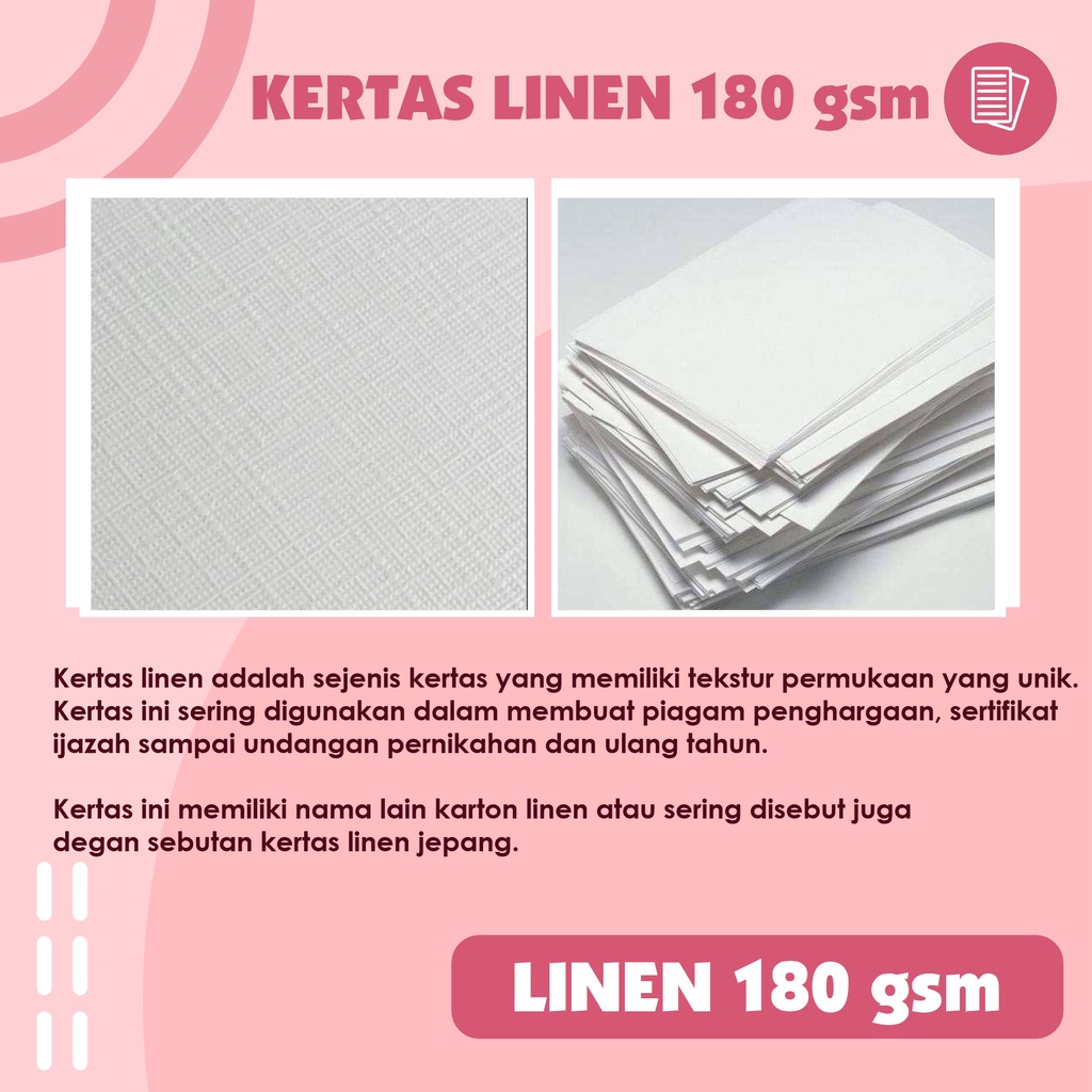 

Kertas Linen 180 & 200 gsm | Kertas Texture | 100pcs