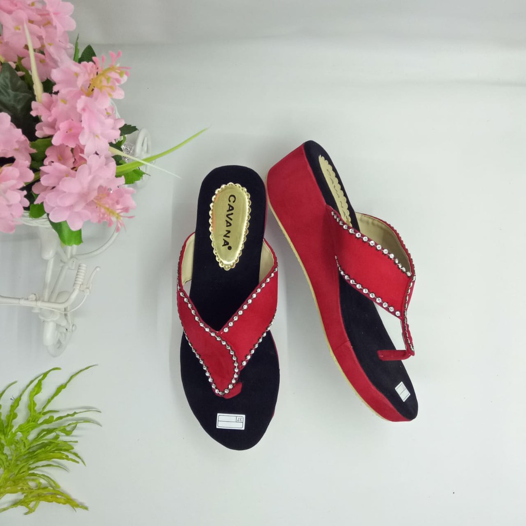 Cafana Sandal Wedges Wanita Jepit SDW88 Flip Flop & Sandals-6