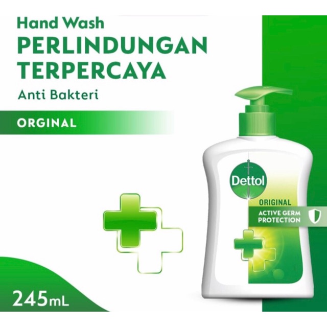 Dettol handwash pump 245 ml original ( melindungi tangan dari kuman )