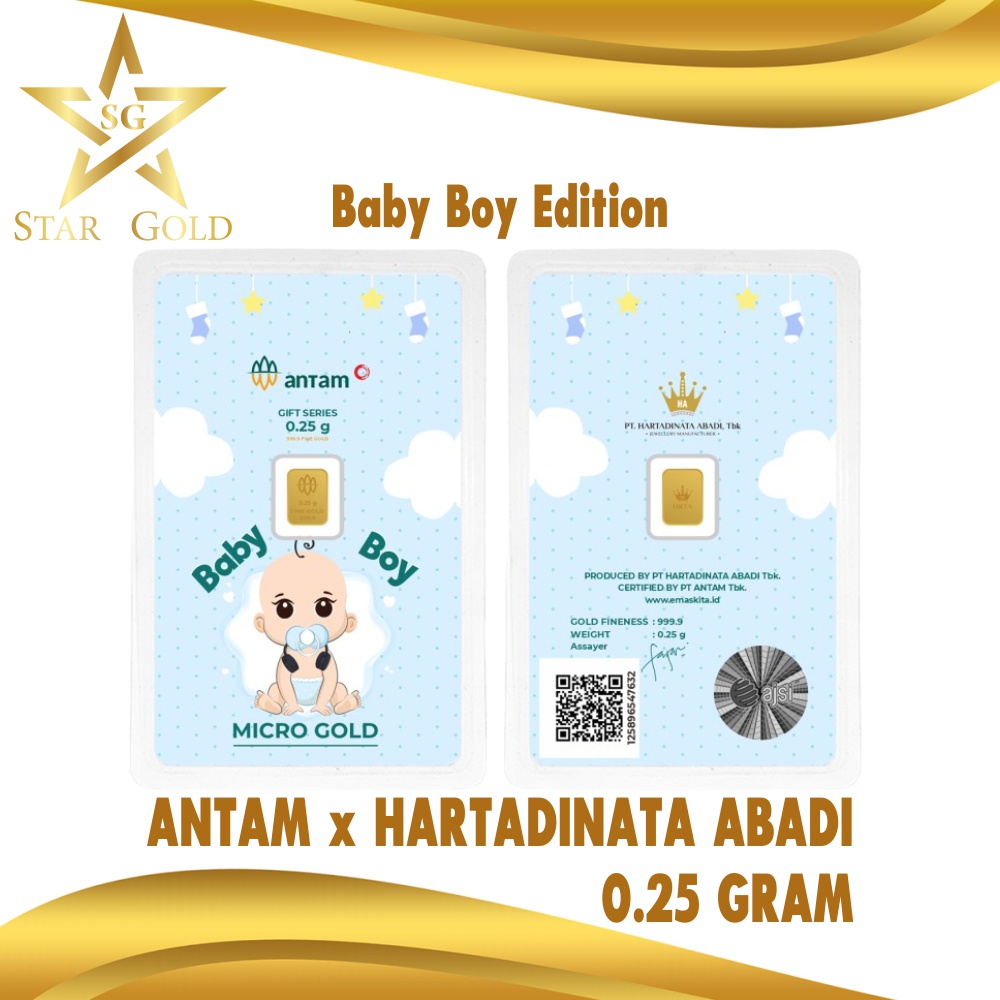 Star Gold Logam Mulia Micro Gold Antam Hartadinata 0.25 Gram Baby Boy Series 1