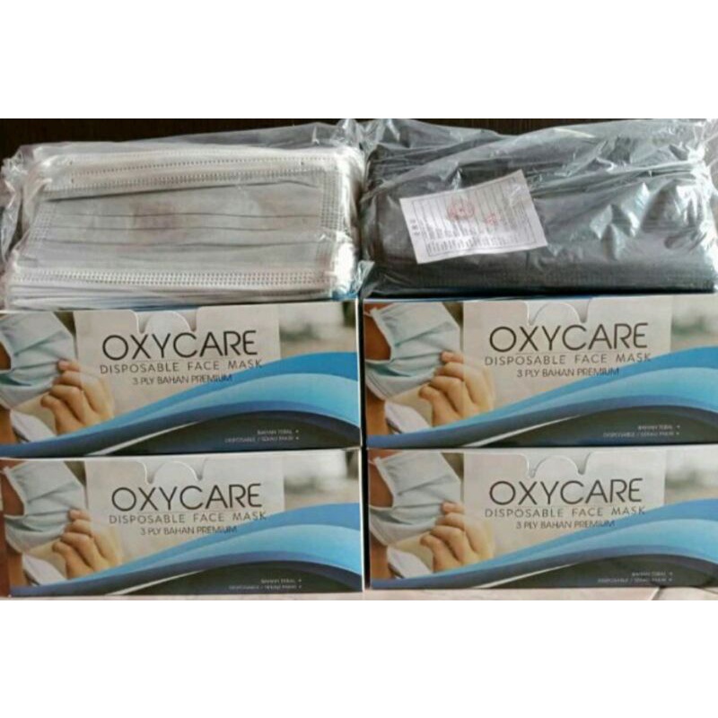 Masker Earloop Oxycare 3ply Isi 50pcs