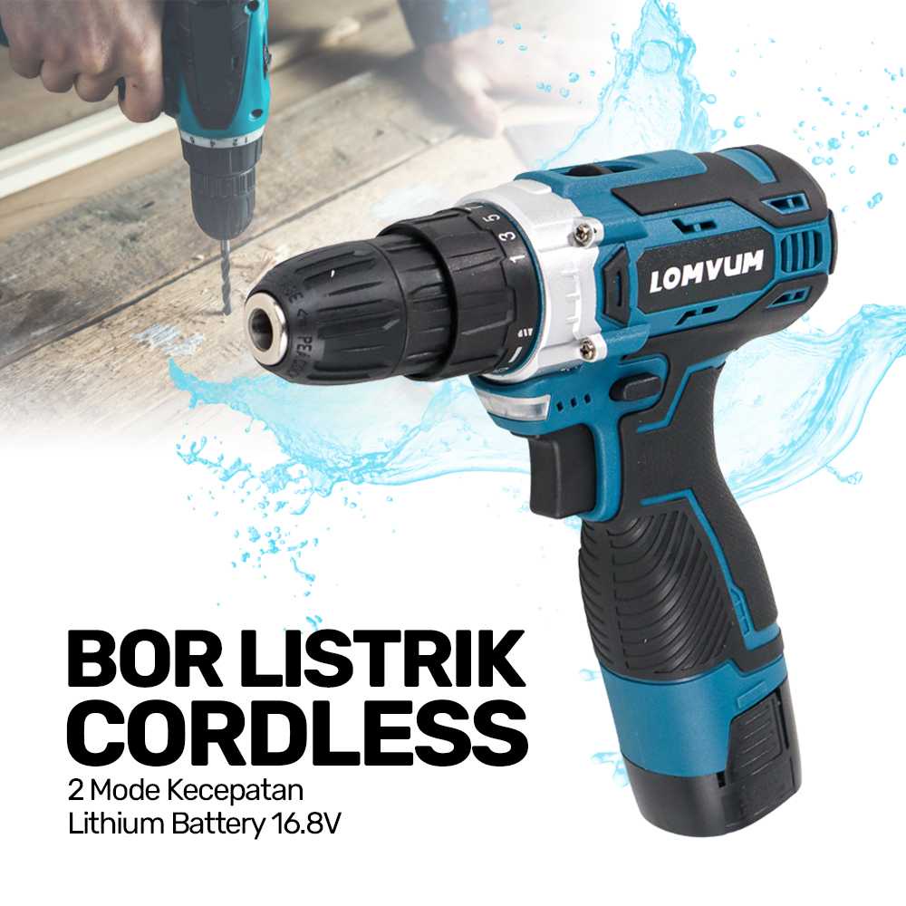 LOMVUM Bor Listrik Cordless Lithium Battery 16.8V - LDZ02-16