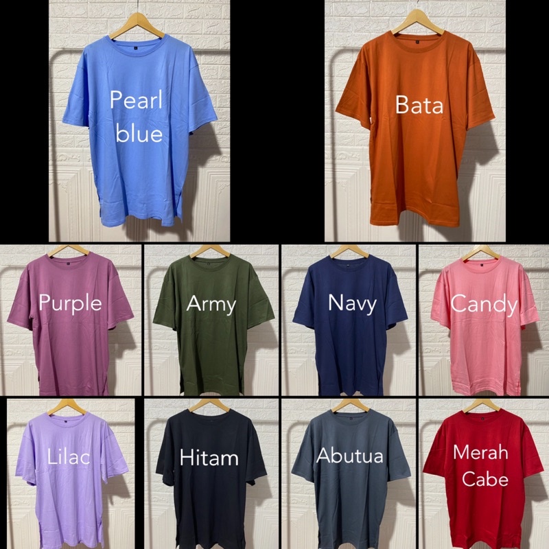 KAOS OVERSIZED SLIT TSHIRT POLOS COTTON COMBED 30S MURAH ADEM  ATASAN OVERSIZE MUSLIMAH MODELLANO