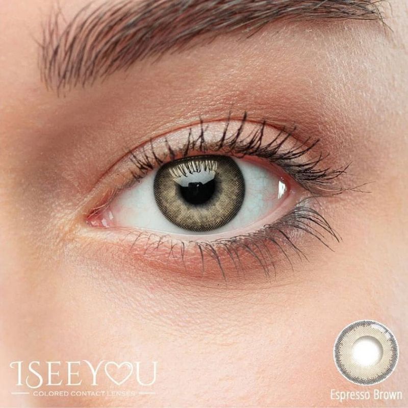 softlens warna diameter 14.5 water 43% omega IseeYou warna Espresso Brown