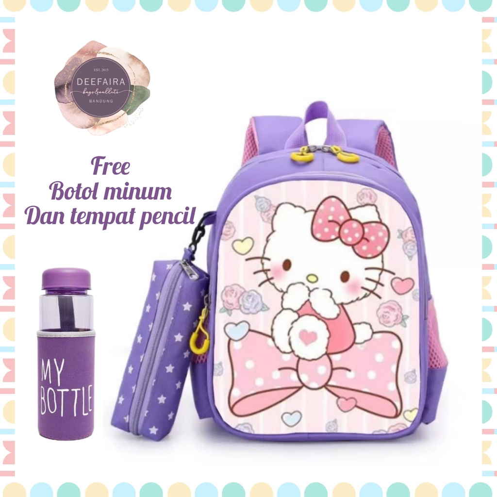 Tas Anak Perempuan Untuk Sekolah Tk Paud Dan Sd Model Hell0 K1tty 3 In 1