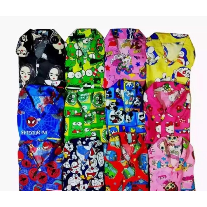 3 pcs baju tidur anak anak 1-5 thn piama pakaian tidur stelan anak termurah