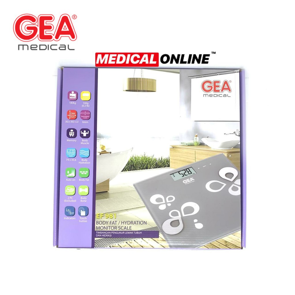 TIMBANGAN BADAN LEMAK DIGITAL BODY FAT SCALE EF981 EF-981 GEA ORIGINAL MEDICAL ONLINE MEDICALONLINE