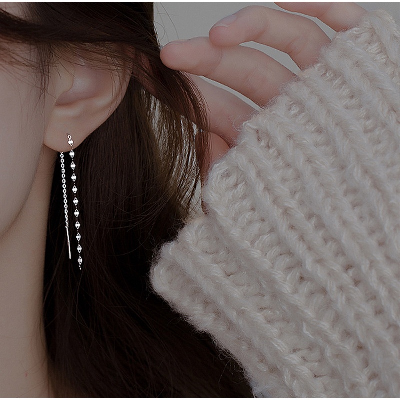 Anting Juntai Bahan Sterling Silver S925 100% Gaya Korea Untuk Hadiah