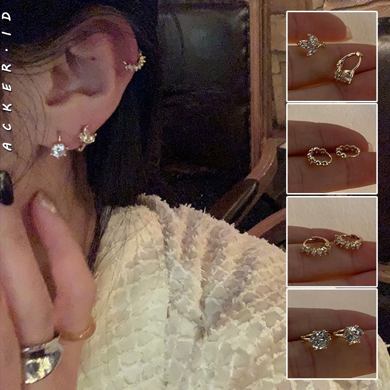 [ACKER] 18K Anting Emas DAN Berlian Untuk Wanita