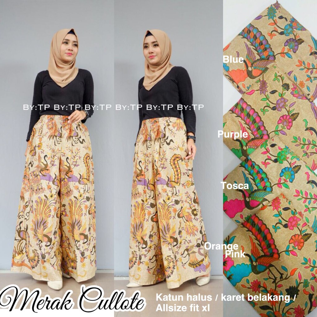 Kulot Merak - Kulot Batik motif merak