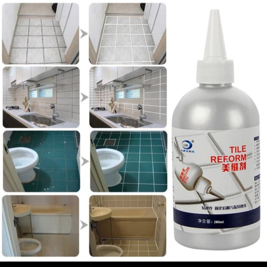 Cairan Pengisi Nat Keramik 280 ml Anti Jamur Tile Reform Grouting Kamar Mandi Pelapis Perekat Nat Lantai