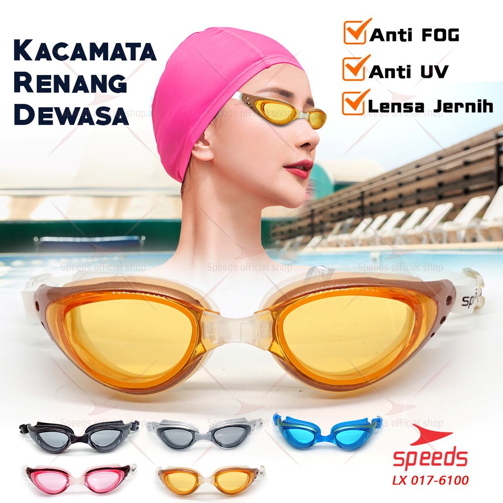 SPEEDS Kacamata Renang Dewasa Anti UV Fog Mirrored LX017