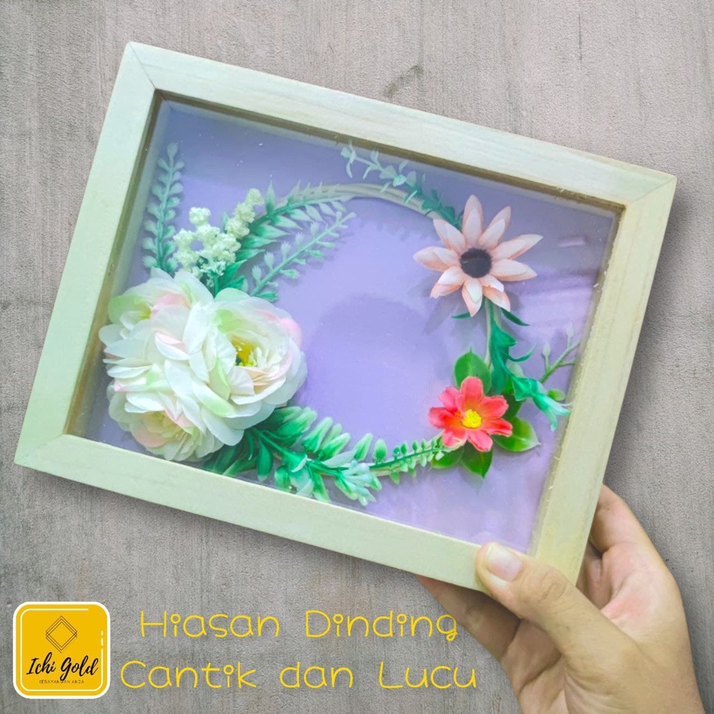 Hiasan Dinding Unik Lucu Cantik Wall Decor Bunga Plastik Artificial Warna Ungu Lilac