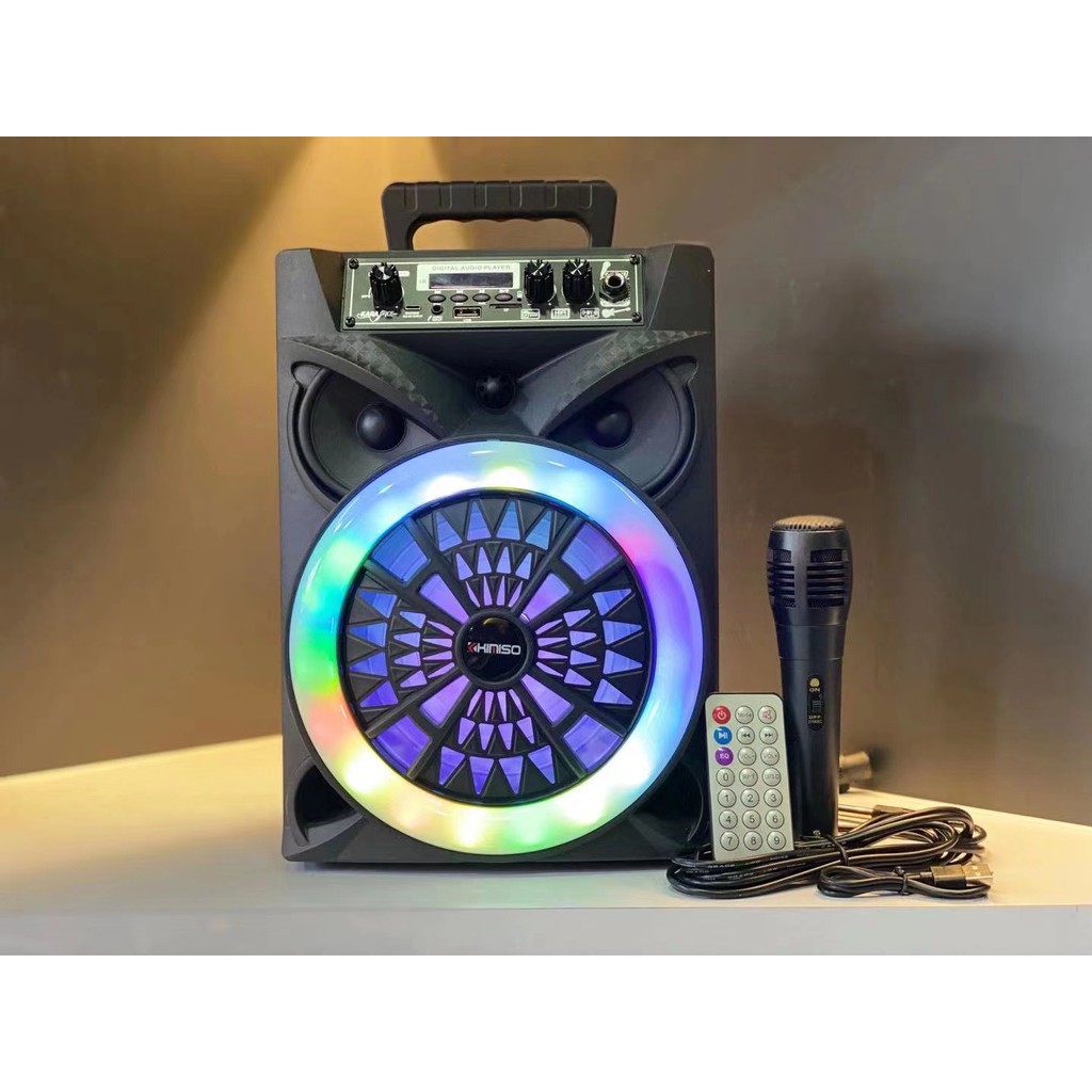 QS-834 8Inch Speaker Outdoor Portable Trolley Speaker DJ Speaker System Subwoofer Sound Box With LED