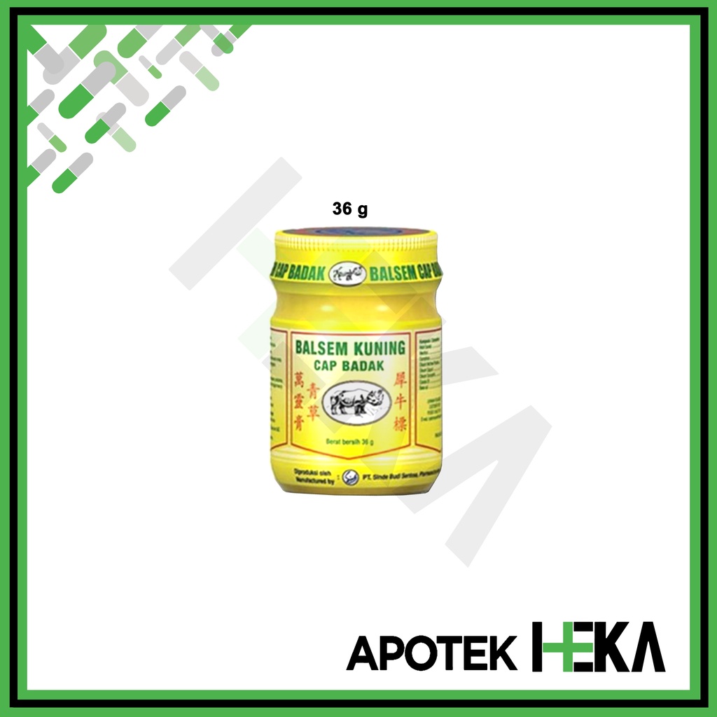 Balsem Kuning Cap Badak Botol Kaca 20 g / 36 g (SEMARANG)