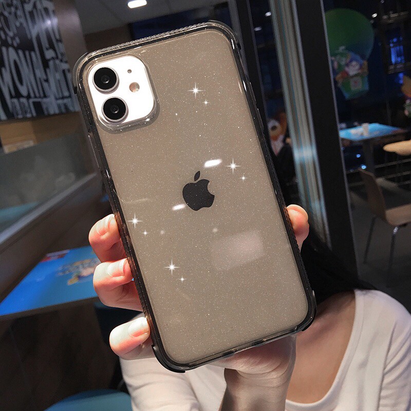 Glitter Anti-drop Phone Case iPhone 12 Pro Max 11 Pro Max X XR XS MAX 7 8 Plus Transparent Soft TPU Shining Back Cover-3