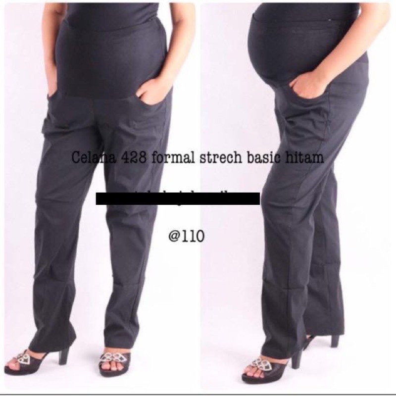 Celana kerja hamil strech 428 kaki basic