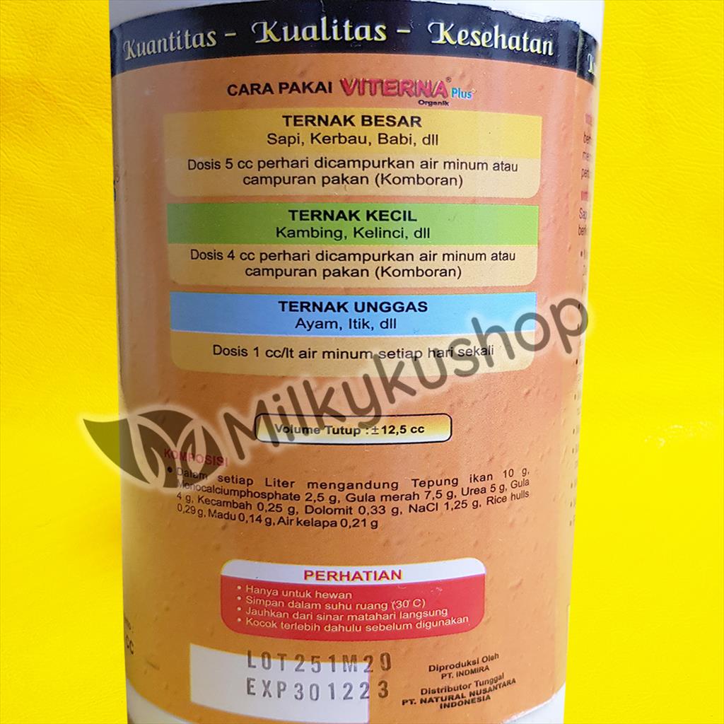 VITERNA PLUS 500 CC SUPLEMEN VITAMIN PAKAN TERNAK