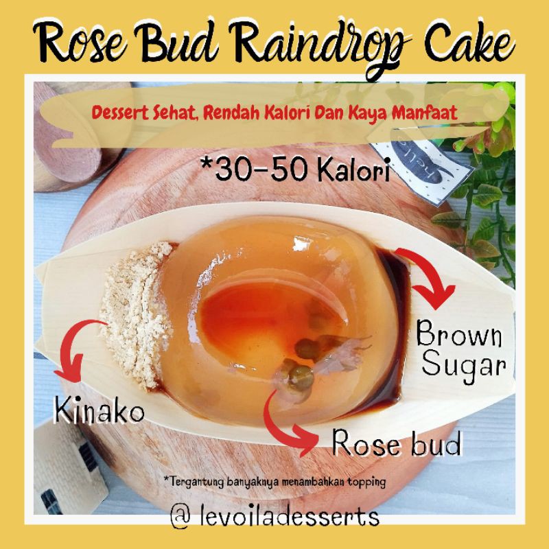 

Rose bud raindrop cake Ready to Cook Dessert Sehat