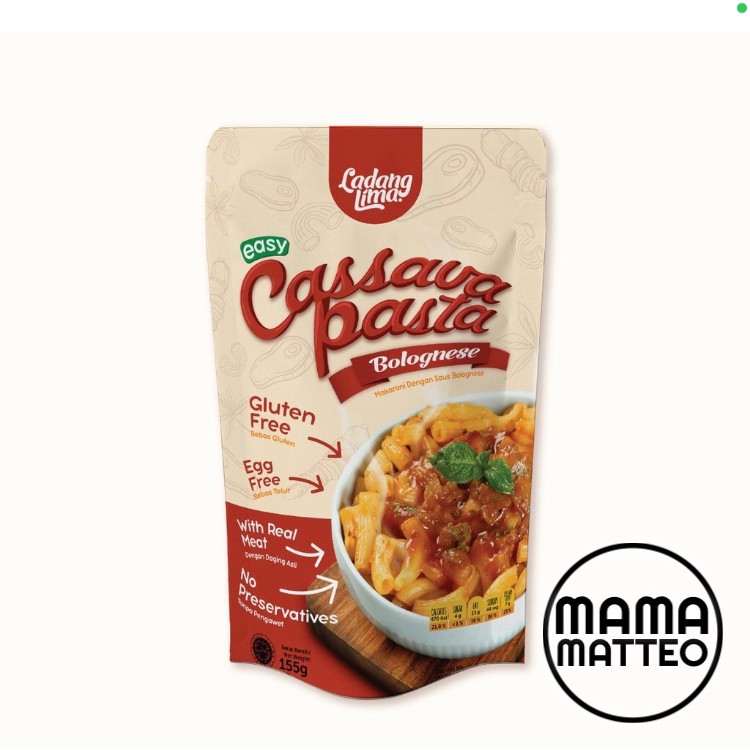 Ladang Lima Cassava Pasta Mac n Cheese 115gr / Bolognese 155gr / Fusili 100gr / BANDUNG