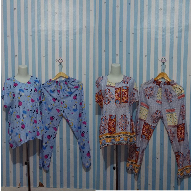 pajamas rayon setelan pajamas lengan pendek