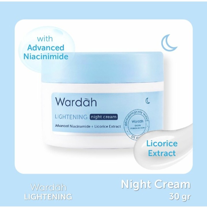 PROMO!! Lightening Day Cream / Night Cream Advanced Niacinamide 30 g Pelembab Wardah