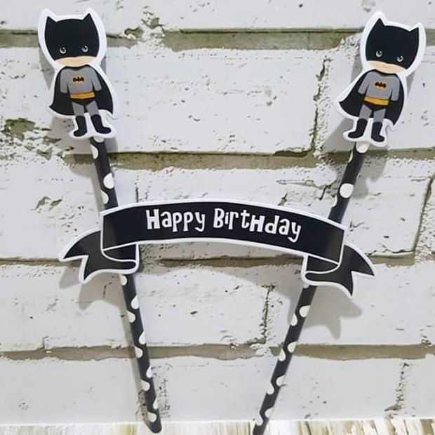 TOPPER CAKE HAPPY BIRTHDAY BATMAN/ HIASAN KUE ULANG TAHUN BATMAN