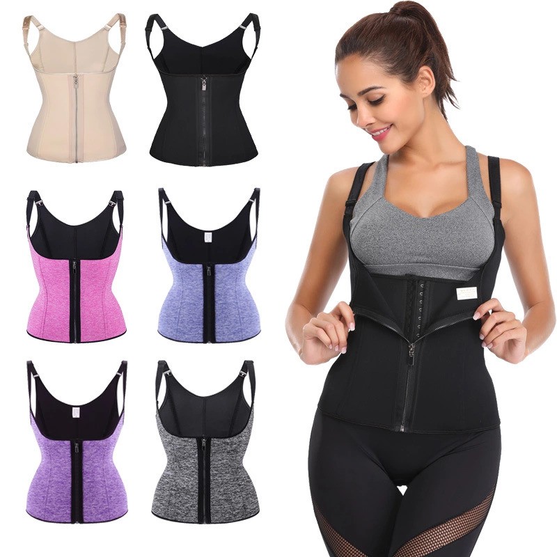 korset PELANGSING Wanita Shapewear Rompi DOUBLE LAYER PENGAIT DAN RESLETING DEPAN/Hot Tubuh Pinggang