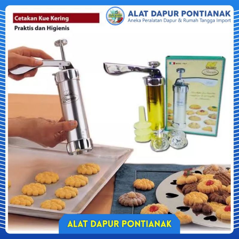 Cetakan Cookies Kue Kering Biscuit Maker 20 Pcs Cetakan Dan 4 Corong Biscuits Marcato Nagako