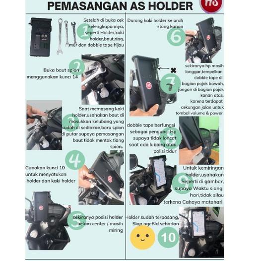 As Holder Hp Motor Phone Holder Handphone Spion Stang Matic Sport k    Kokoh Anti Karat Terbaru 4S1