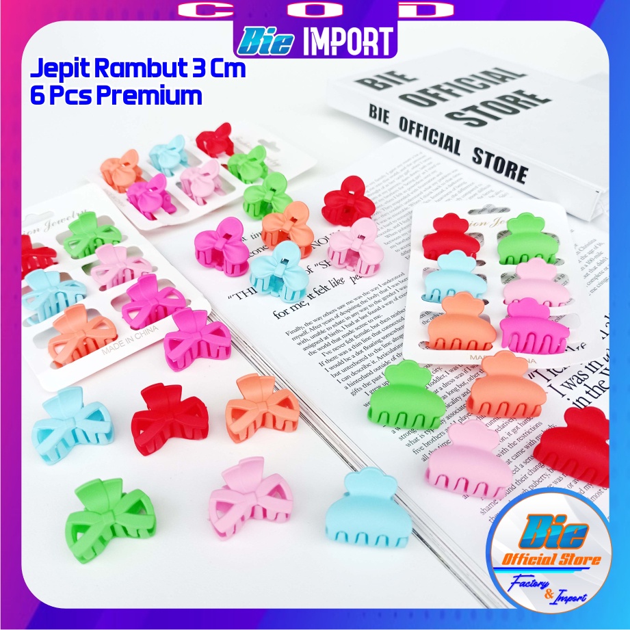 6 Pcs Jepit Rambut Doff  3 Cm Premium Impor Best Seller