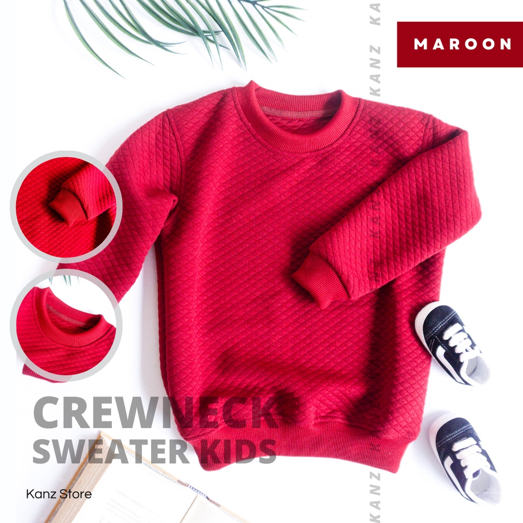 Crewneck Sweater | Sweater Bayi / Anak Usia 3 bulan - 8 tahun | Basic Polos Knitt pakaian anak unisex