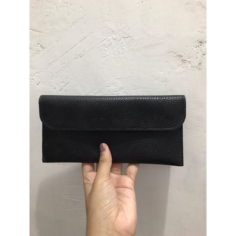 Dompet Wanita Panjang Lipat Warna Hitam