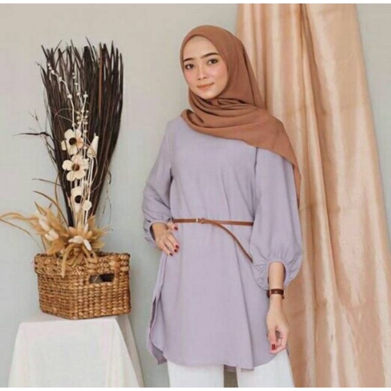 Baju tunik muslimah terlaris termurah kekinian 2021 Ghadies tunik/L-XL