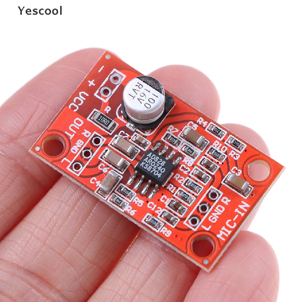 Yescool AD828 Papan preamplifier Mikrofon stereo Dinamis DC 3.7V-15V 12V