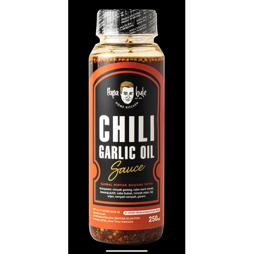 

HALAL CHILLI OIL GARLIC SPICY PAPABULE PREMIUM minyak pedas cocol ala chinese cooking sauce saos siap makan