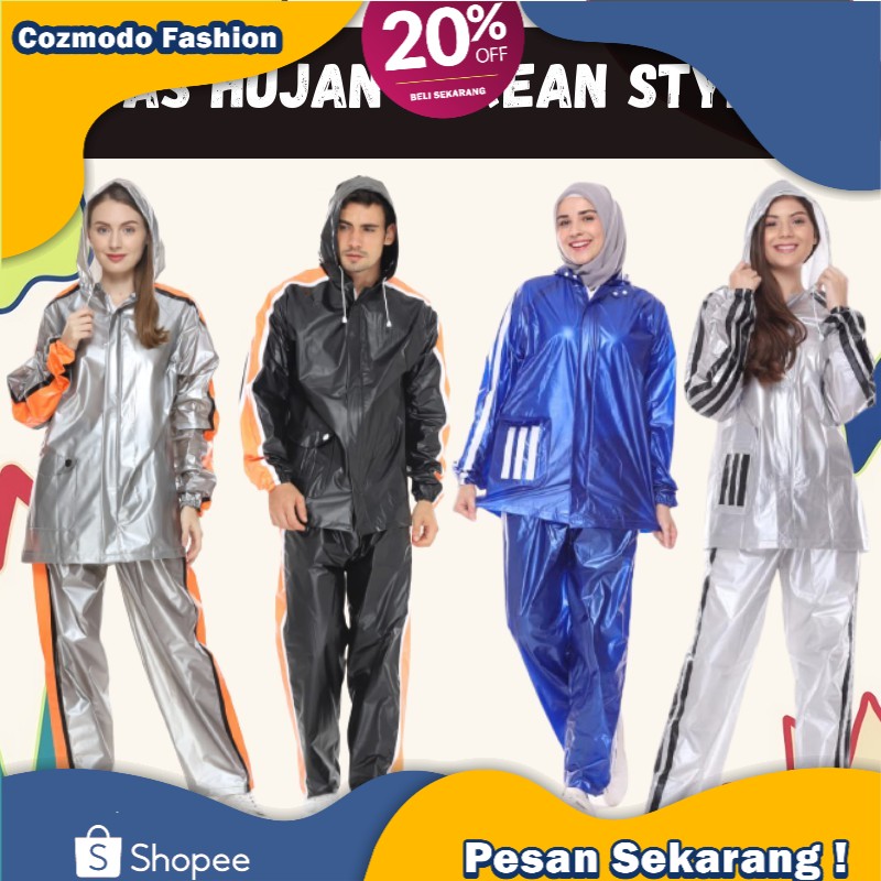 Jas Hujan Pria Wanita Mantol Dewasa raincoat setelan Jas ujan Couple Pinguin Murah tebal Jumbo LJM 5