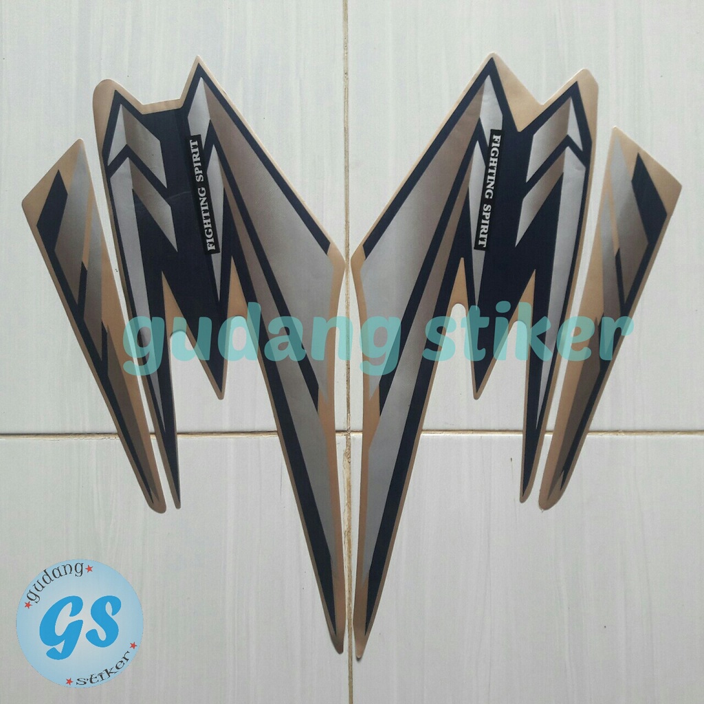 striping stiker motor rx king 2002 silver-gold