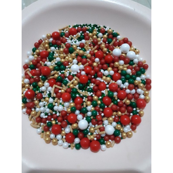 

sprinkle pearls christmas hiasan kue/cupcakes sprinkle 5 warna