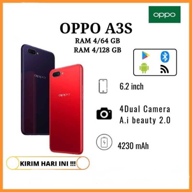 Hp Baru Oppo A3s Ram 4/64GB &amp; Ram 6/128GB LTE/4G Android