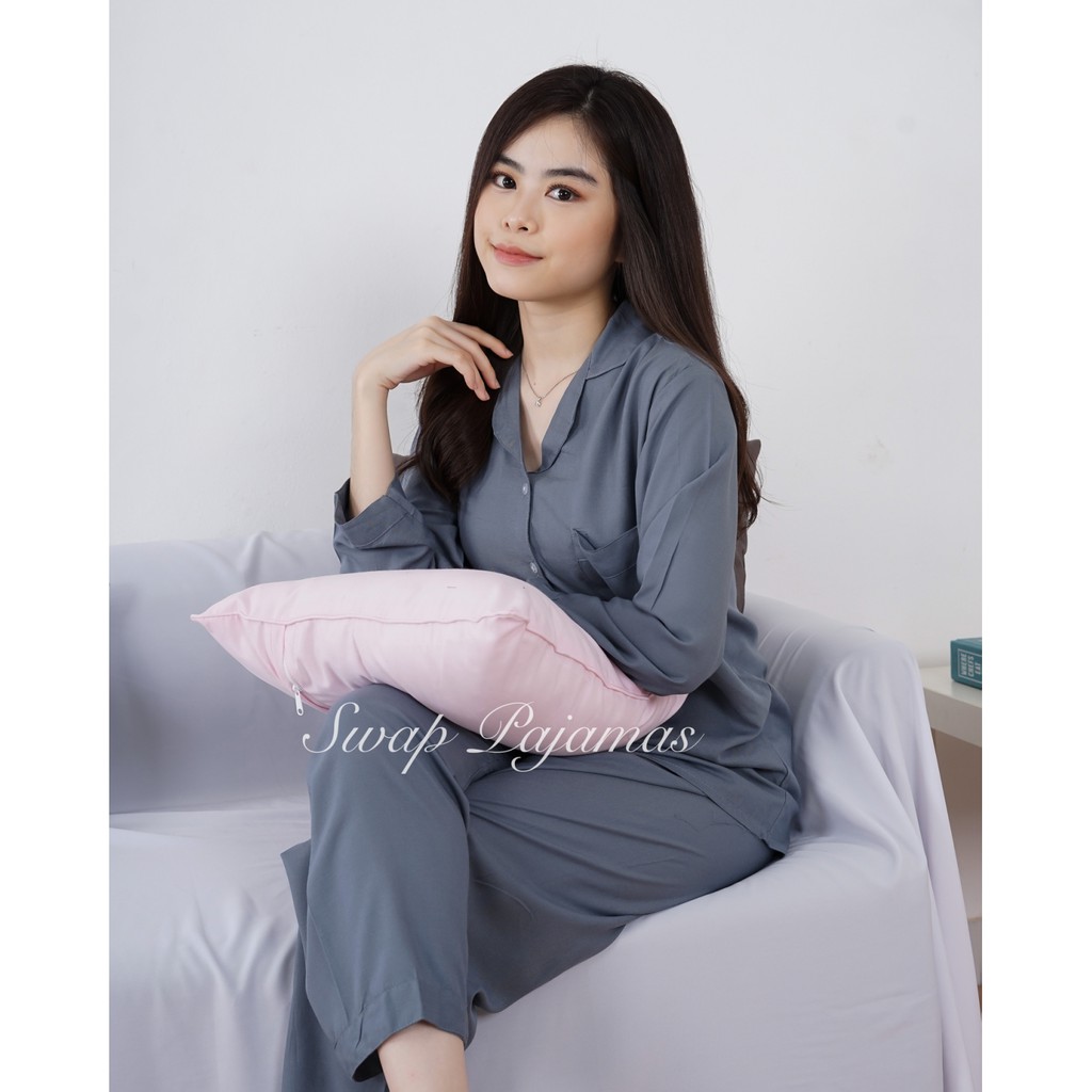 PP EMILY SETELAN - PIYAMA RAYON - BAJU TIDUR - PIYAMA WANITA - PAJAMAS  - HOMEWEAR-2