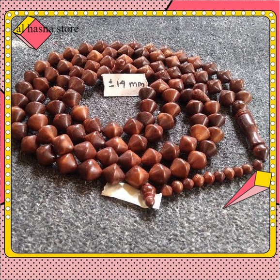 tasbih kokka wajik / gula aren jumbo  ± 14 mm ( 14mm ) 99 butir