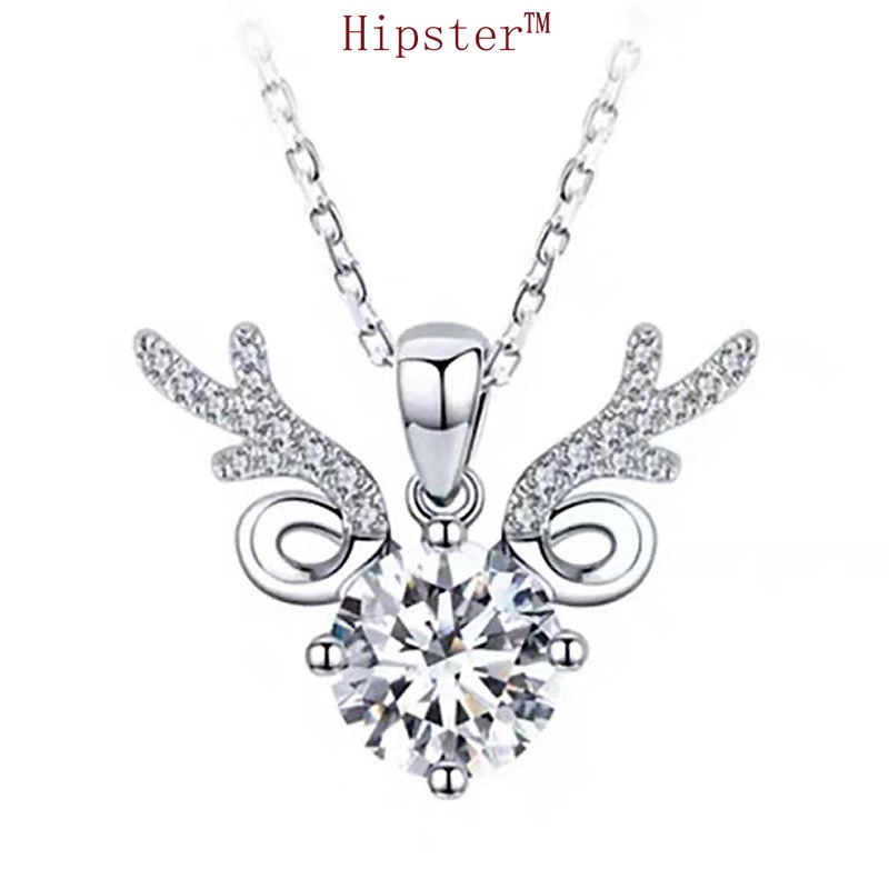 Hot Sale Classic Light Luxury Moissanite Antlers Pendant Necklace