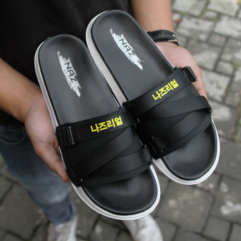 Claude Black | Rei.Store.id x NAZ | Sandal Slop Pria - Sendal Slip On / Slide ORIGINAL