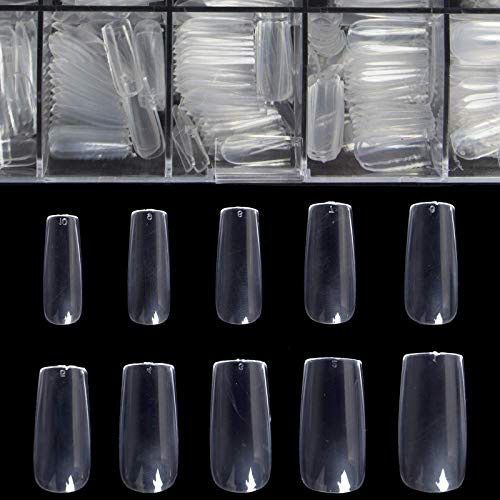 Per biji Kuku palsu stiletto pengantin panjang pendek nail art fake nail bening polos extention half tip set premium oval murah