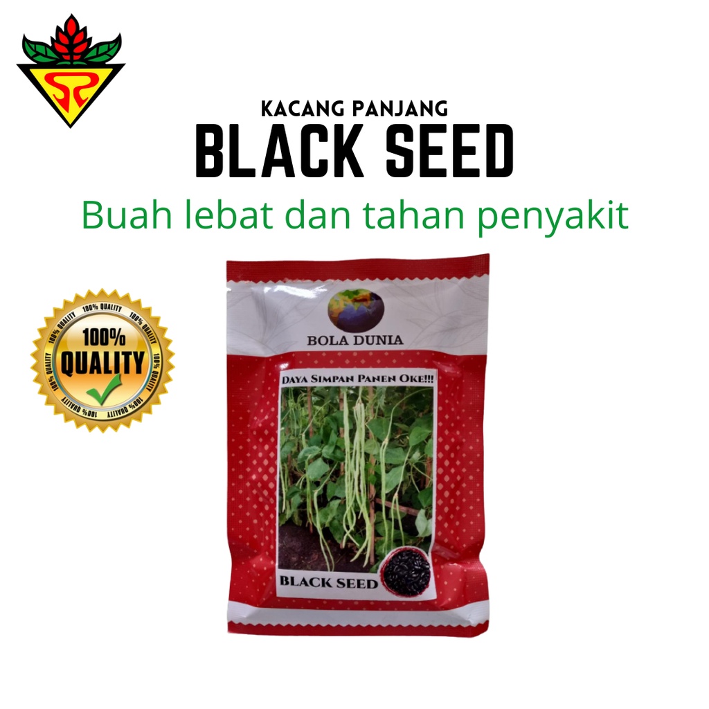 Benih  Bibit Kacang Panjang Bola Dunia Black Seed 100gr  dan 500gr | Terjamin kualitas dan keaslian 