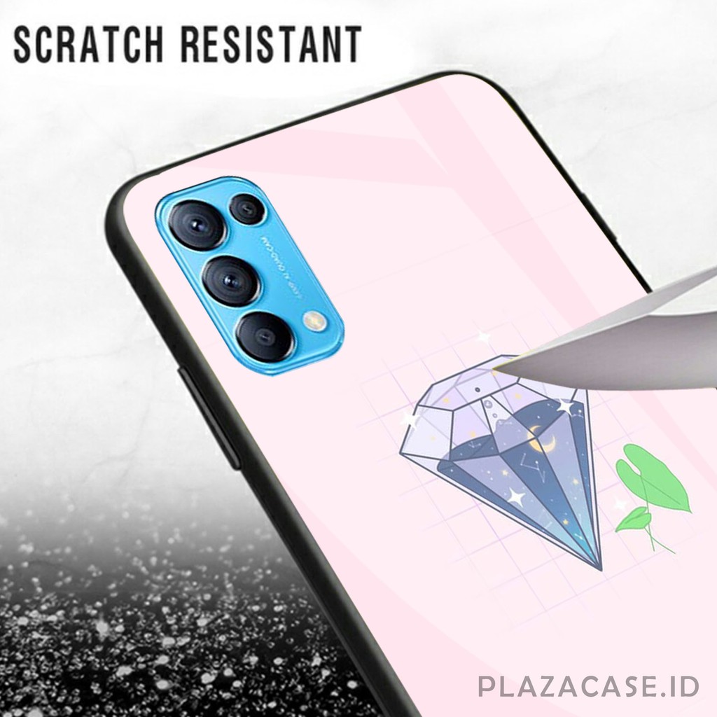 Softcase Glass Diamond [K82] for All Type OPPO RENO 5 RENO 4 RENO 4F A73 A53 A92 A91 A12 A71 A31